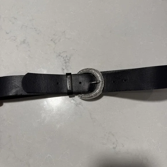 True Religion Men's Belt Horseshoe Rhinestone Silver Crystal Belt Size L/XL - Picture 3 of 7